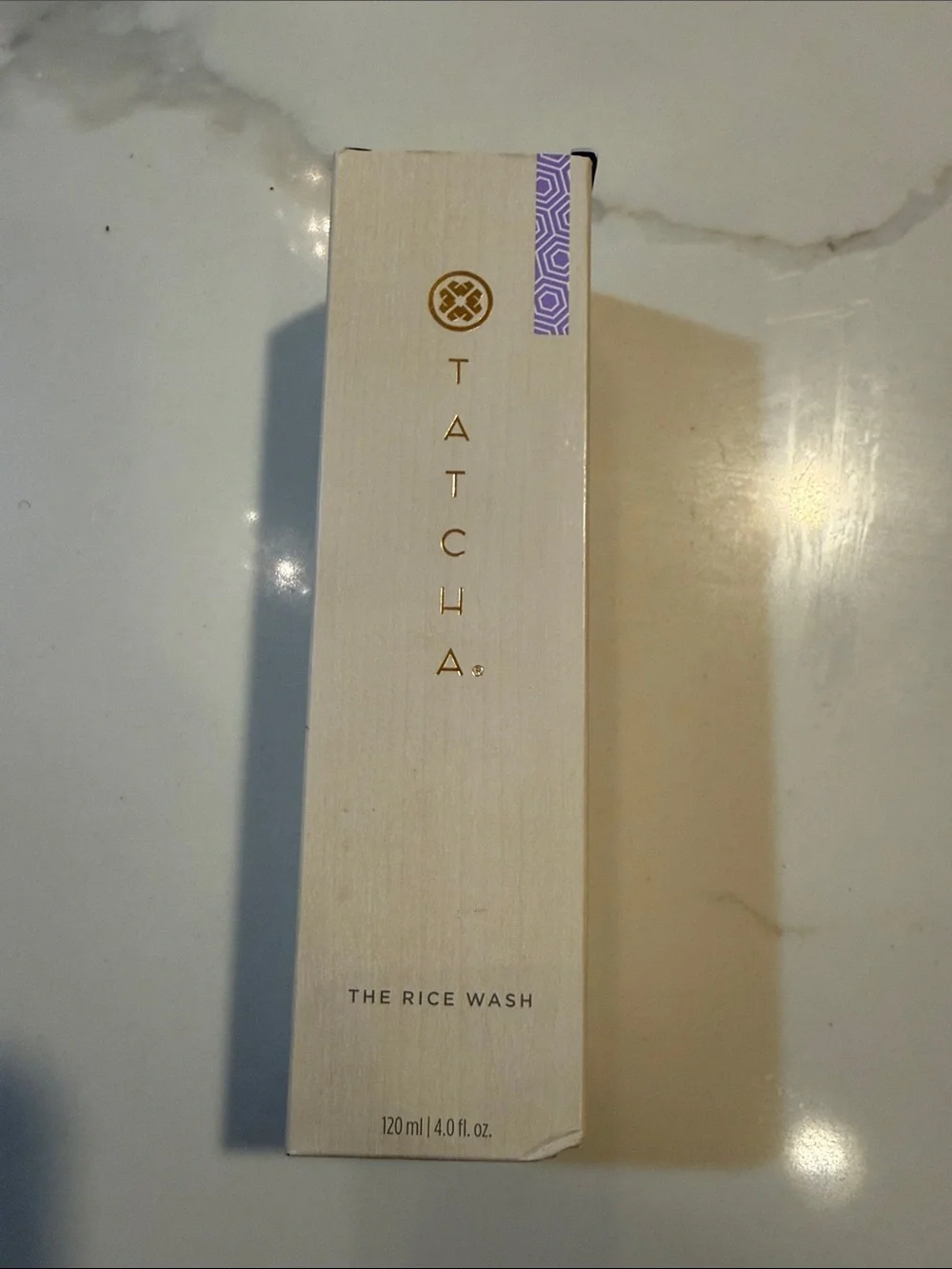 Tatcha Gentle Rice Wash Body Cleanser - Cream & Purple Accents